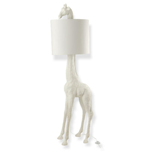 lampadaire girafe en résine blanc lampadaire blanc lampadaire animal statue animal en résine blanc statue résine blanc J-line Jolipa