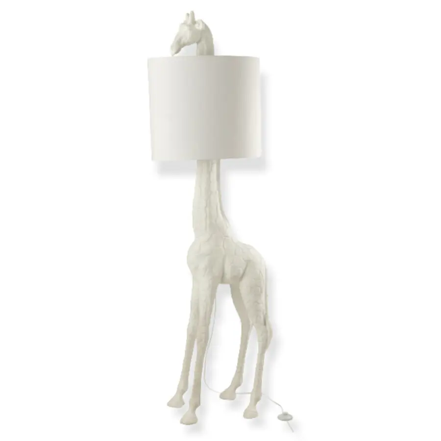 lampadaire girafe en résine blanc lampadaire blanc lampadaire animal statue animal en résine blanc statue résine blanc J-line Jolipa