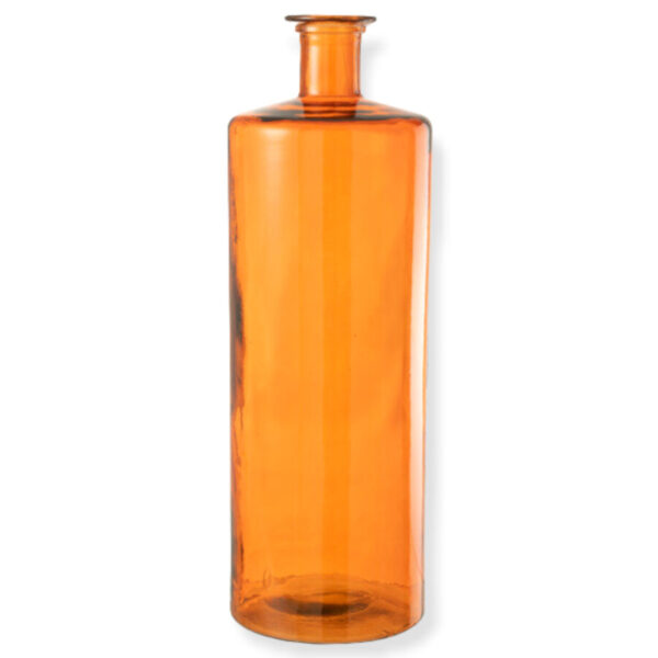 vase en verre orange grand vase forme bouteille bouteille orange vase contemporain J-line Jolipa