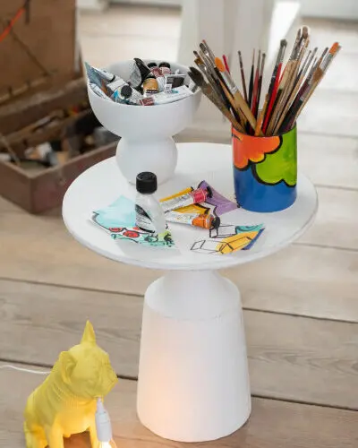 table gigogne rond aluminium blanc J-line Jolipa