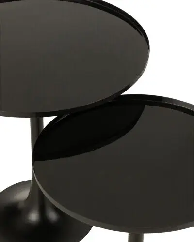 Set 2 tables gigognes métal noir J-line Jolipa