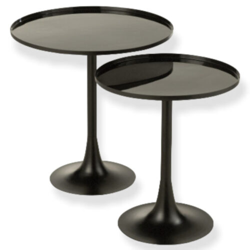 Set 2 tables gigognes métal noir J-line Jolipa