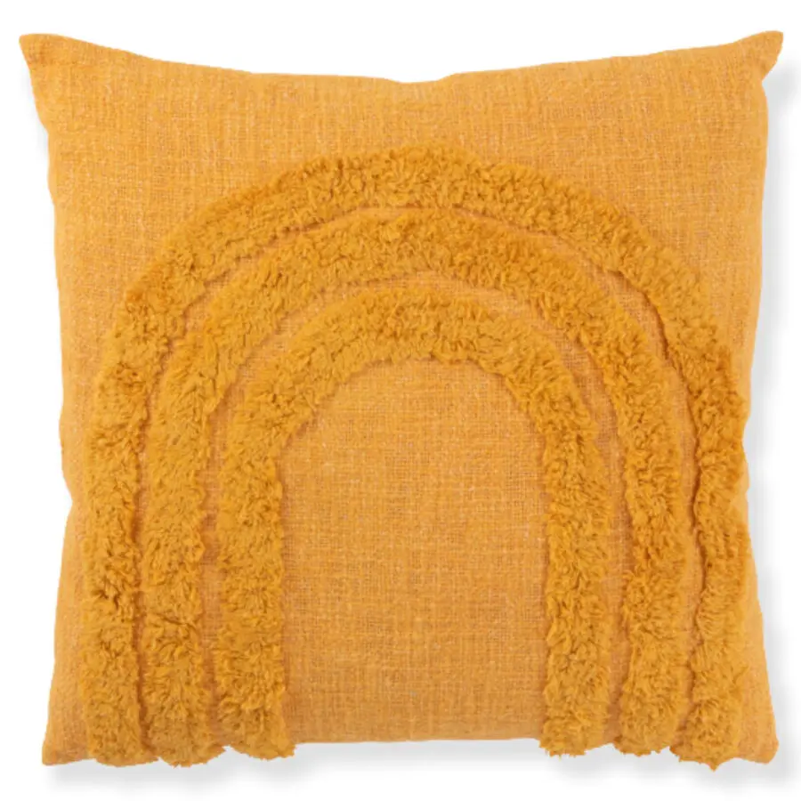 coussin arc en ciel ocre 100% coton J-line Jolipa