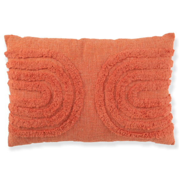 coussin corail motif arc 100% coton J-line Jolipa coussin corail coussin coton corail coussin rectangulaire corail