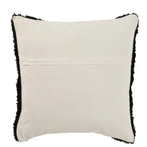 coussin demi-cercle 100% coton noir coussin noir et blanc coussin 100% coton coussin contemporain vu de dos