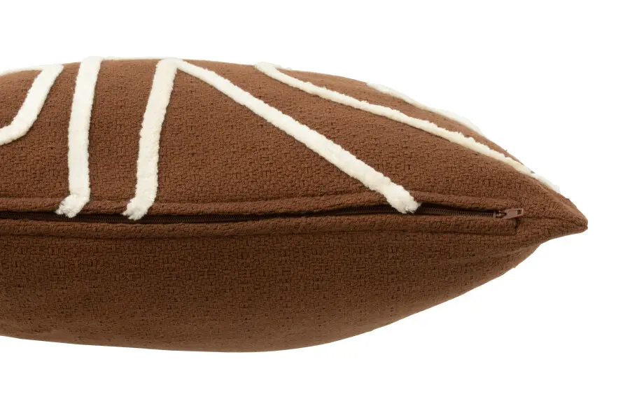 Sofino coussin lignes textile marron/blanc J-line Jolipa