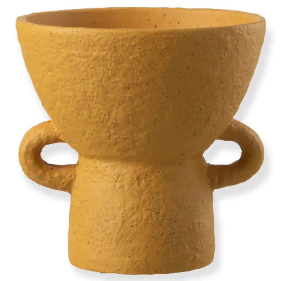 Vase Zenia en céramique ocre grand vase J-line Jolipa vase céramique jaune ocre