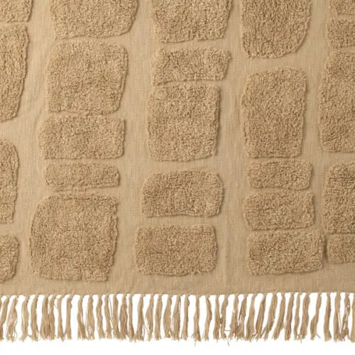 plaid Sidney poly beige plaid beige J-line Jolipa Plaid 100% coton beige zoom sur les motifs