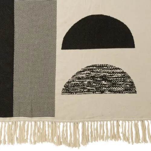 plaid Tokyo poly blanc/noir J-line Jolipa plaid blanc et noir