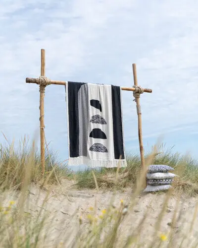 plaid Tokyo poly blanc/noir J-line Jolipa plaid blanc et noir