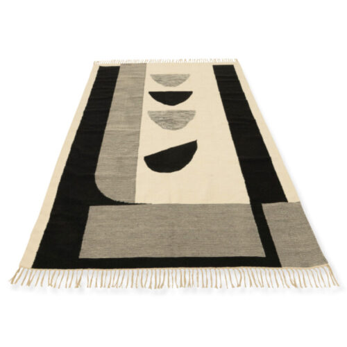 Tapis Tokyo poly blanc/noir J-line Jolipa Tapis blanc et noir