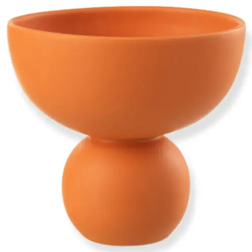 Vase et cache pot vase Schaal porcelaine orange J-line Jolipa