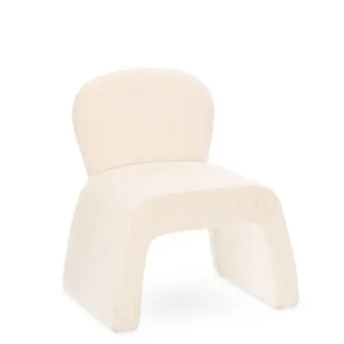 fauteuil Bert blanc Athezza en tissu bouclé