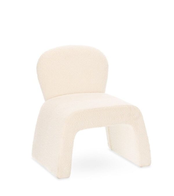 fauteuil Bert blanc Athezza en tissu bouclé