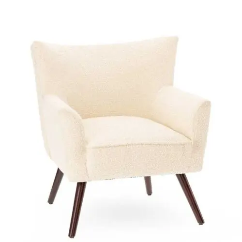 fauteuil Wayne tissu bouclé beige Athezza