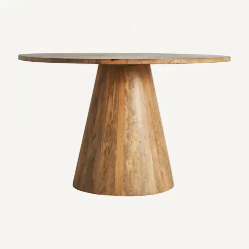 Table contemporaine bois ronde bois de manguier Mersch de Vical