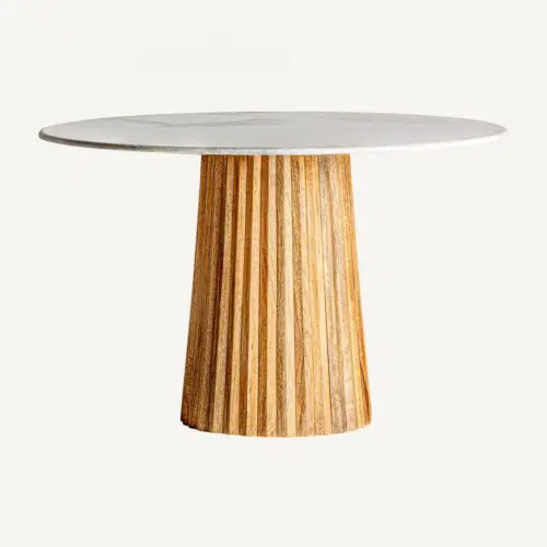 table Plissé wood Vical bois de manguier naturel D121