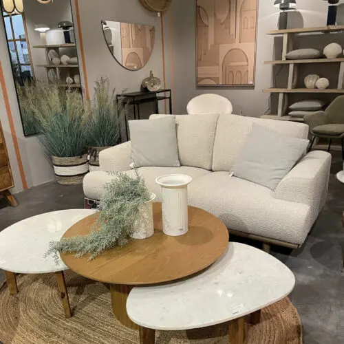 canapé tissu bouclé beige Nova Athezza 2 places canapé beige Athezza canapé tissu bouclé Athezza canapé Athezza