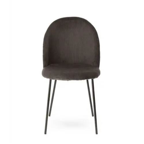 Chaise Abba grise Athezza velours côtelé