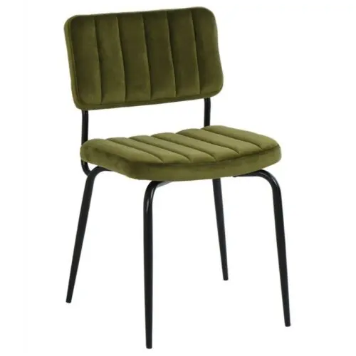 chaise Paddy vert mousse Athezza velours lot de 2