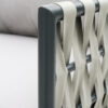 Salon bas de jardin ANTIBES 5 places en aluminium et lanières de tissu tressées - GRIS – Image 3