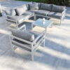 Salon de jardin d'angle BEAUBOURG 6 places en aluminium - BLANC – Image 7