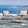 Salon bas de jardin CONCARNEAU 4 places en inox et corde - GRIS – Image 2