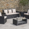 Salon bas de jardin résine tressée noir CONFORT FIDJI 5 places – Image 3