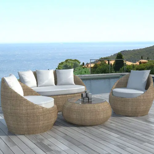 salon de jardin rotin blanc