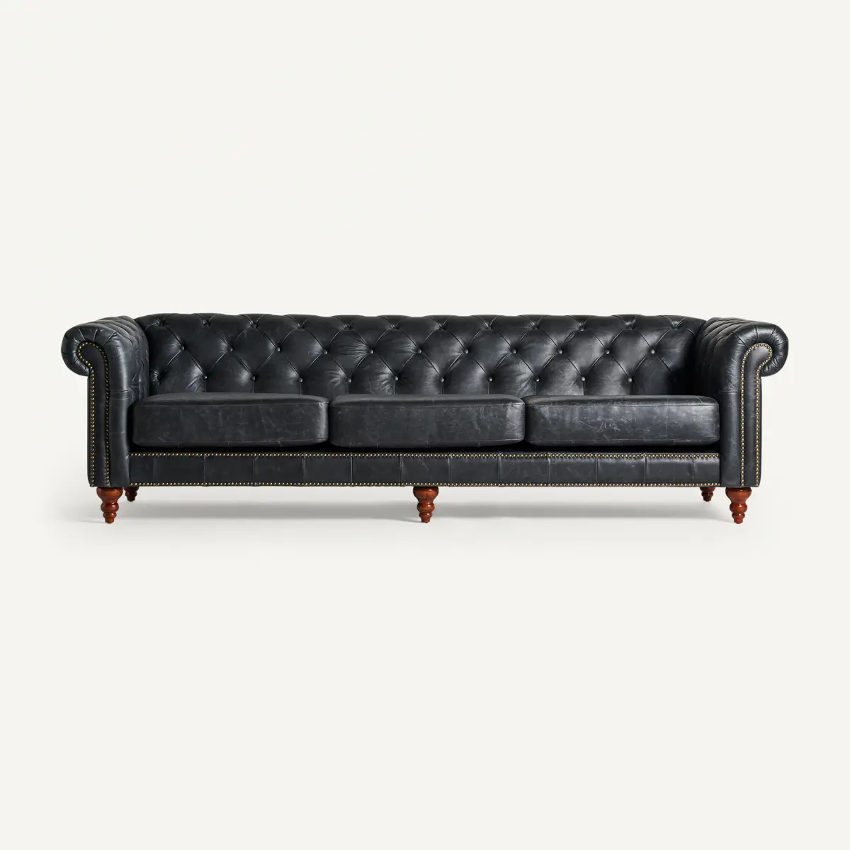 Canapé en cuir noir Eklo Vical