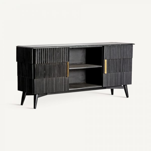 Meuble TV Plissé wood Vical noir – Image 2