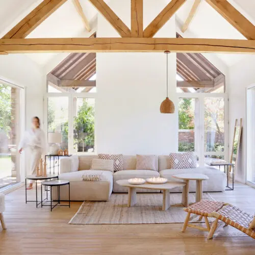 Pomax Canapé velours côtelé beige Brower Pomax