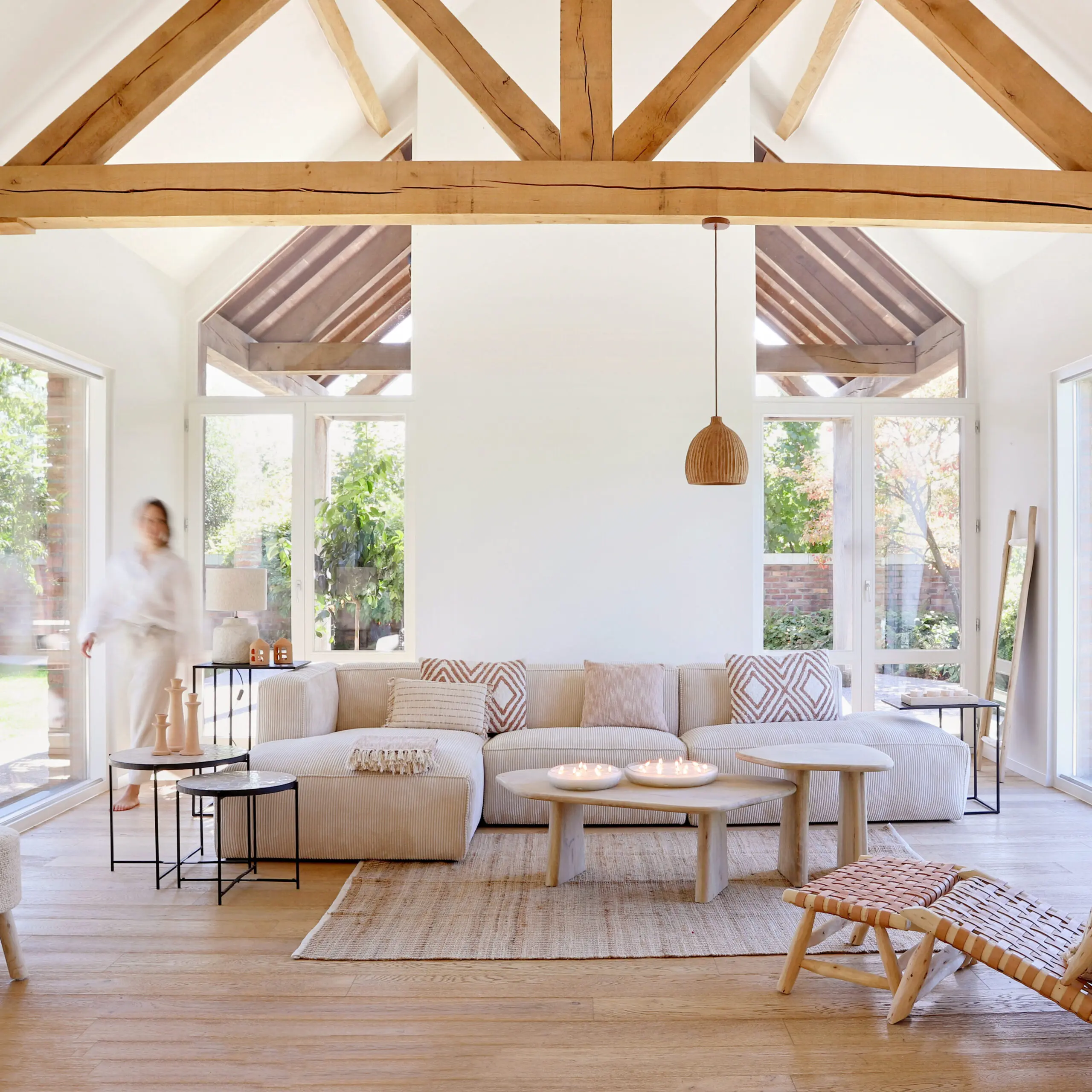 BROWER module 4 Pomax Canapé velours côtelé beige Brower Pomax