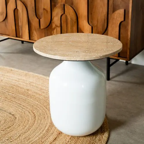 Mobilier Athezza Bout de canapé Madala Blanc Athezza