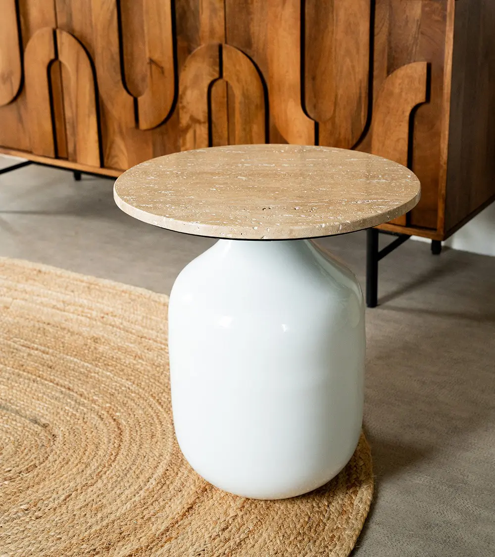 Bout de canapé Madala blanc Athezza Bout de canapé Madala Blanc Athezza