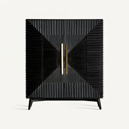 Armoire Plissé Wood Vical noir