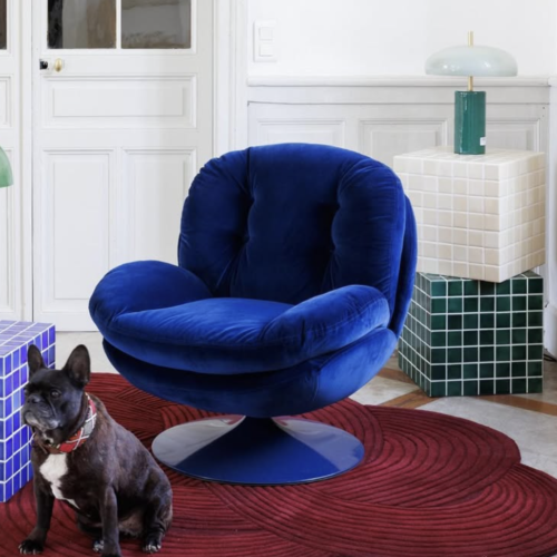 Fauteuil memento pop bleu athezza - fauteuil memento athezza- fauteuil pivotant athezza