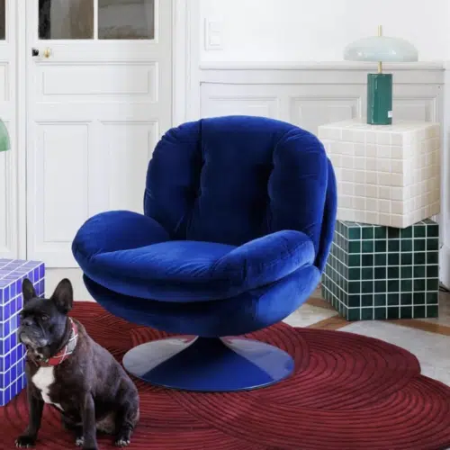 Fauteuil memento pop bleu athezza - fauteuil memento athezza- fauteuil pivotant athezza