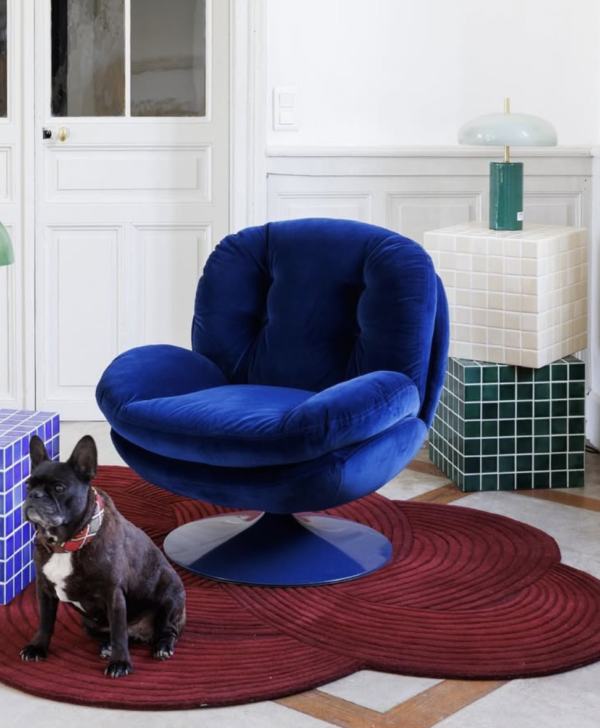 Fauteuil memento pop bleu athezza - fauteuil memento athezza- fauteuil pivotant athezza