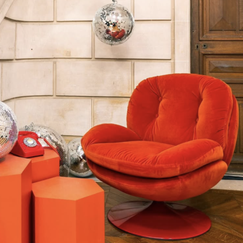 Fauteuil memento pop rouge athezza - fauteuil memento athezza - fauteuil pivotant athezza