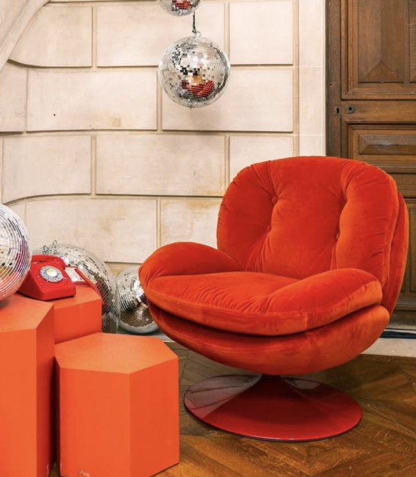 Fauteuil memento pop rouge athezza - fauteuil memento athezza - fauteuil pivotant athezza