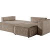 Canapé d’angle convertible réversible taupe avec coffre en velours côtelé CARLA – Image 2