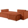 Canapé d’angle convertible réversible terracotta avec coffre en velours côtelé CARLA – Image 2