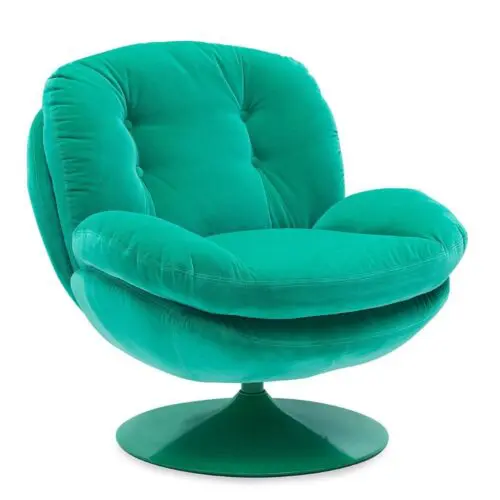 Fauteuil memento Pop vert clair Athezza - fauteuil Athezza vert clair velours - fauteuil pivotant Athezza vert clair
