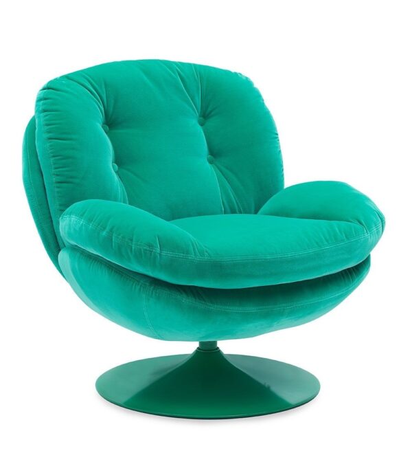 Fauteuil memento vert clair Athezza - fauteuil Athezza vert clair velours - fauteuil pivotant Athezza vert clair