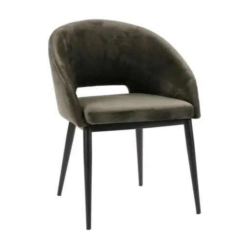 Pomax Lot 4 chaises Syrah Pomax velours anthracite