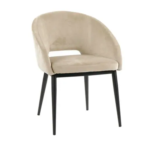 Pomax Lot 4 chaises Syrah Pomax velours beige