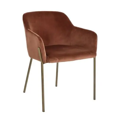 Chaise Louise Pomax cannelle velours