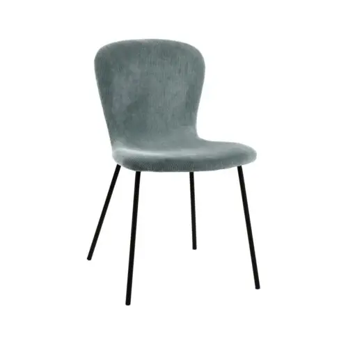 Pomax Lot 4 chaises Daia Pomax velours côtelé menthe