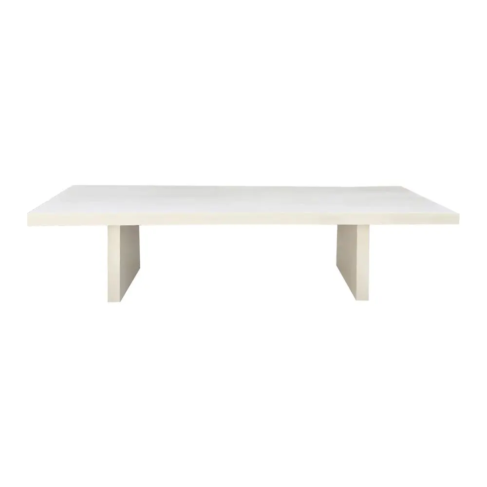 Table à manger Piastro Pomax blanc cassé - enduit à la chaux L260